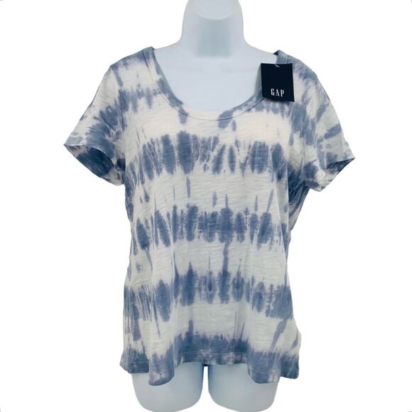Gap Foreversoft Blue and White Tie Dye T-Shirt - Picture 2 of 12